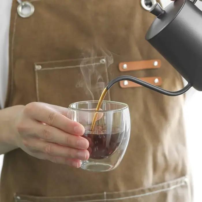 Lot de 6 tasses à café en verre transparent à double paroi de 60 ml/250 ml