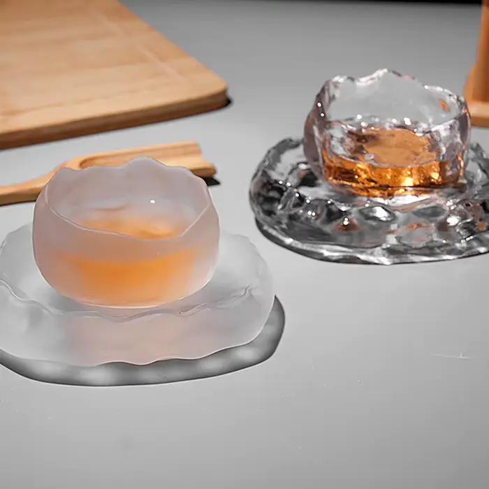 Tasse en Verre de Style Japonais Transparent et Glacé