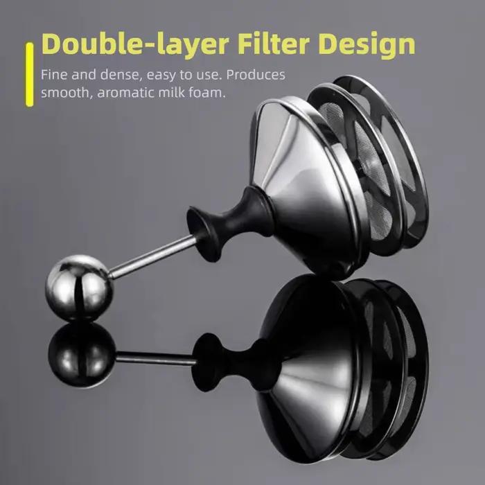 Mousseur à lait Double maille en acier inoxydable