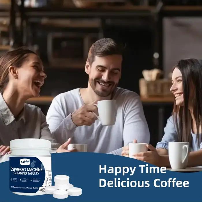 Tablette de nettoyage pour machine à café familiale Kairion 90 pour une tasse de café pur et dégagée des résidus grasUsageIdOccasionsSpéciales