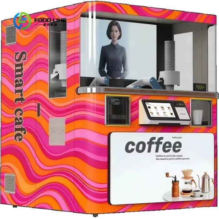 Machine à café robotisée personnalisable boissons chaudes froides robot préparation café entreprises ambiance de travail stimulante productivité événements professionnels