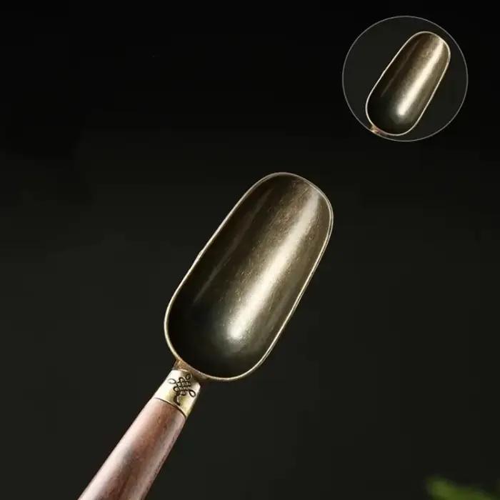 Nouveau cuillère à thé rétro créative en bois massif ébène