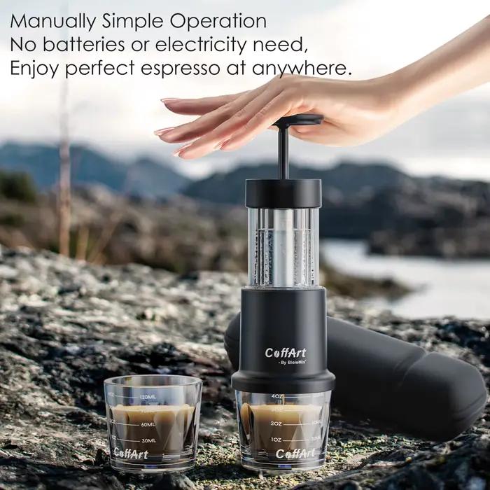 2 en 1 Machine à café expresso manuelle cafetière Portable chaude/froide pour Capsules NS et presse à main moulue