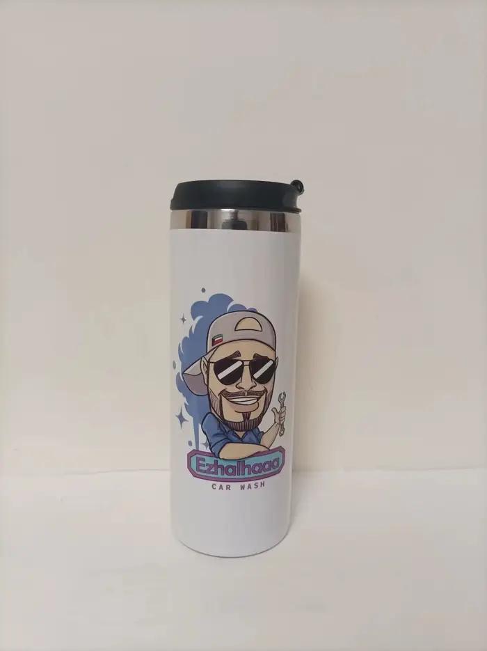 Gobelet thermos personnalisé 450ml design personnalisable logo photo nom texte pour bureau voyage événements familiaux cadeaux occasions spéciales