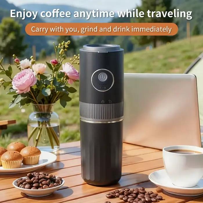 Machine à café portable sans fil 2-en-1 JFBONIN pour le camping en plein air - Broyeur de grains et cafetière manuelle