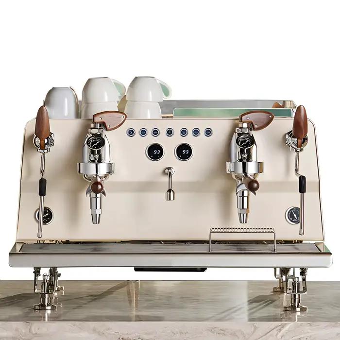 Machine à café expresso électrique semi-automatique à deux groupes