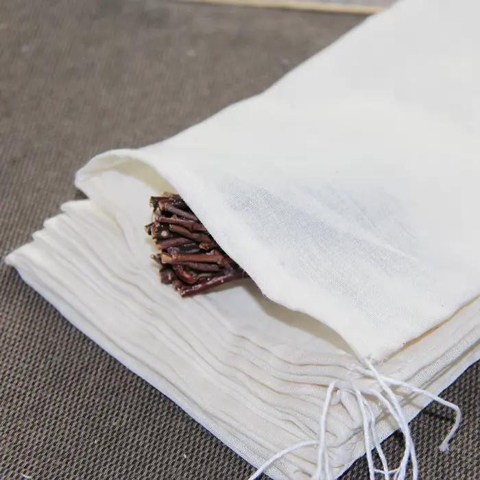 Sac de rangement en mousseline de coton 100% coton pour thé bijoux et rangement d'objets précieux polyvalent et respectueux de l'environnement