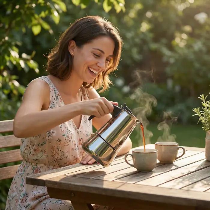 Cafetière Moka en acier inoxydable