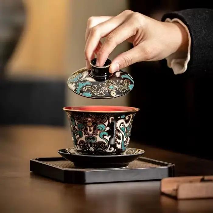 Gaiwan doré et argenté
