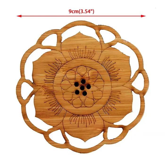 Sous-verres en forme de fleur de lotus en coton et polyester pour protéger les surfaces de tasses de thé, café et boissons décoratives pour la maison et la cuisine