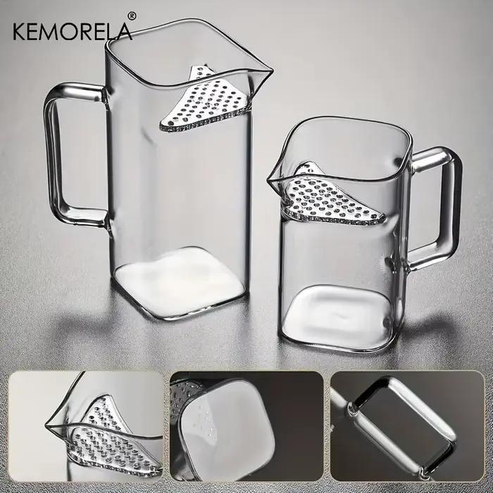 Tasse à thé en verre borosilicate KEMORELA avec infuseur intégré pour thé en feuilles ou sachets à utiliser chez soi ou lors de fêtes de fin d'année
