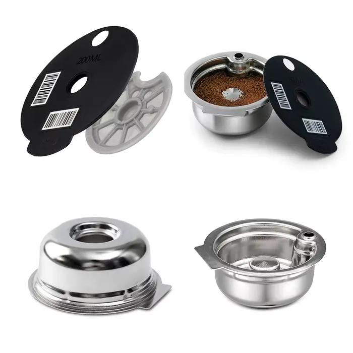 Dosette de café réutilisable TasHansen en acier inoxydable avec couvercle en silicone