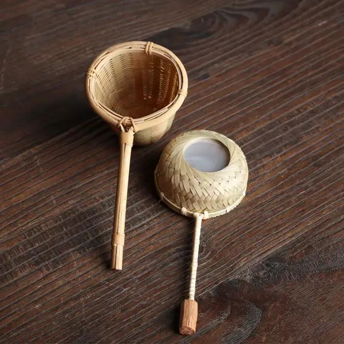 Cuillère à thé en rotin de bambou naturel de style japonais