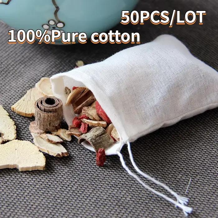 Sac de rangement en mousseline de coton 100% coton pour thé bijoux et rangement d'objets précieux polyvalent et respectueux de l'environnement