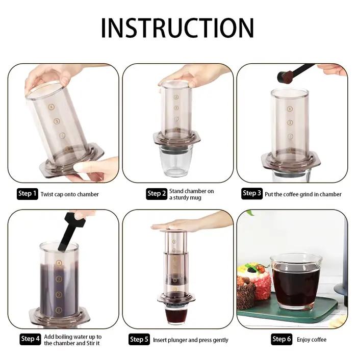 CAFEMASY Machine à café expresso Portable presse française outil Barista cafetière