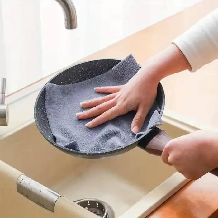 1 rouleau/20 lingettes de nettoyage réutilisables en microfibre – Serviettes de cuisine très absorbantes