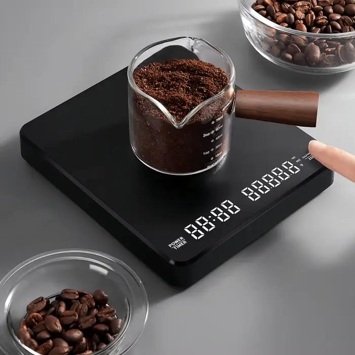 Balance à café électronique 3kg 5kg avec minuterie et accessoires professionnels pour la préparation du café à la maison