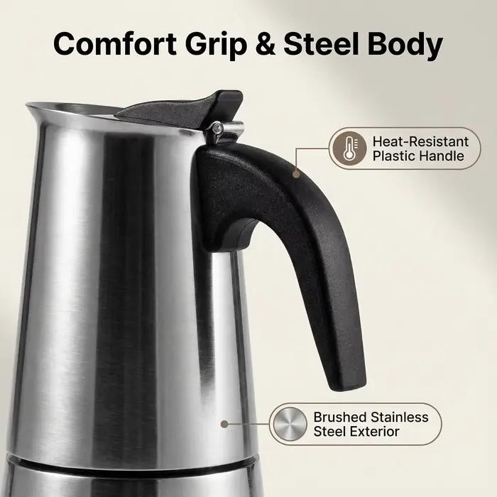 Cafetière Moka en acier inoxydable