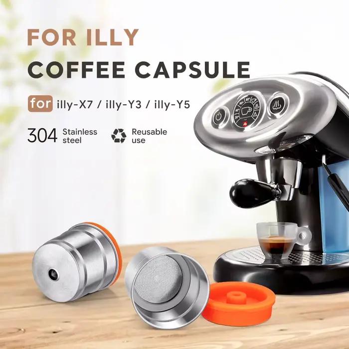 ICafilas pour illy X7.1/ illyY3.2/illy Y5 Capsules de café rechargeables en acier inoxydable dosette