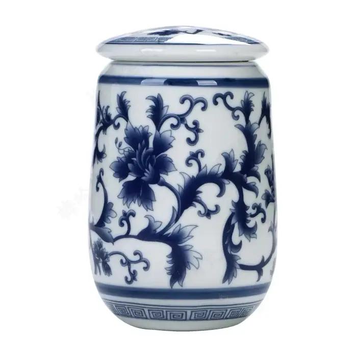 Caddie à thé en porcelaine bleue et blanche du palais chinois
