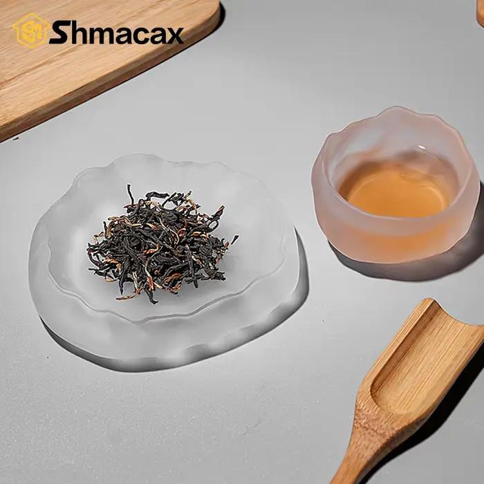 Tasse en verre transparent glacé de style japonais élégante pour accueil et occasions spéciales