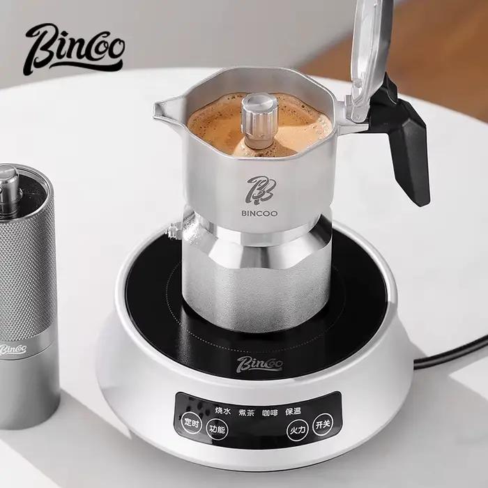 Moka Pot Bincoo en Acier Inoxydable 316 Trois Vannes Pour Café Concentré Artisanal Cuisine Occasions Spéciales