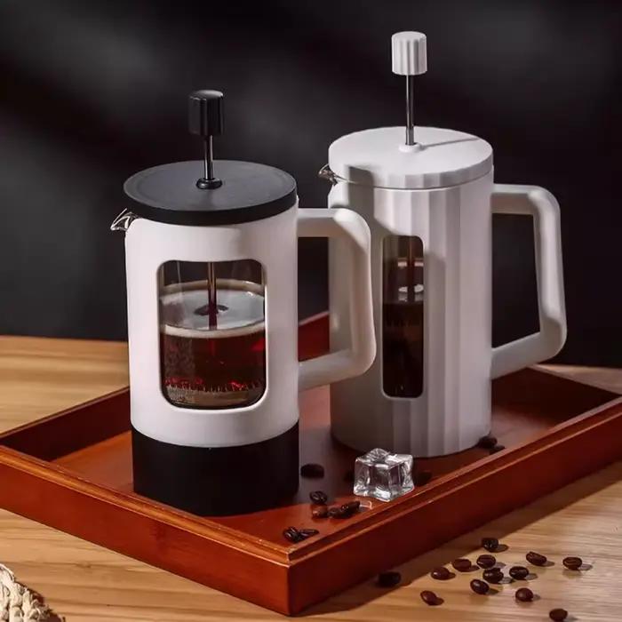 Cafetiere francoise en verre resistant a la chaleur et acier inoxydable haute densite grande capacite pour preparation de cafe maison occasions speciales