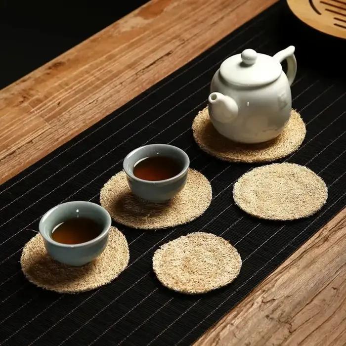Tapis de tasse à thé en microfibre naturelle pour théière et service à thé Kung Fu, élégant dessous de verre pour maison occasions spéciales
