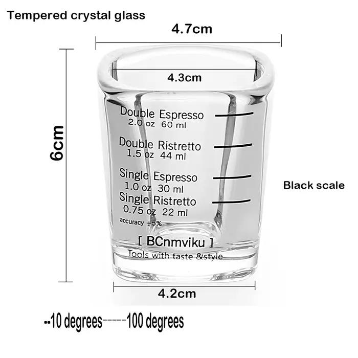 Verre de tasse à mesurer de café expresso de 60ml