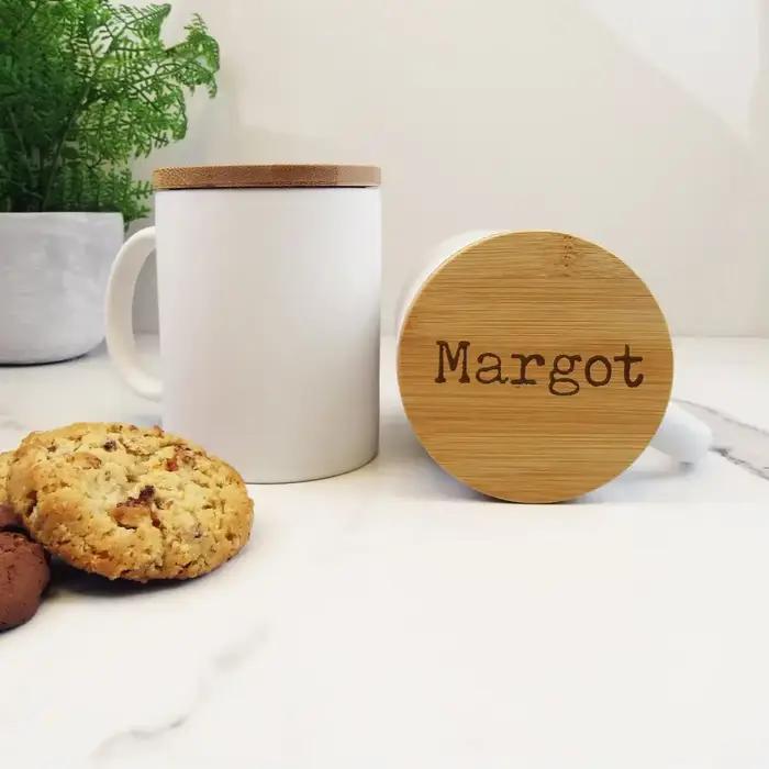 Tasse à café en bambou avec logo personnalisé gratuit