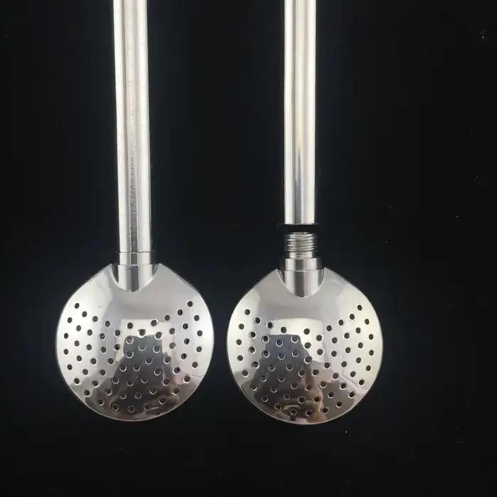 Cuillère à paille à boire en acier inoxydable