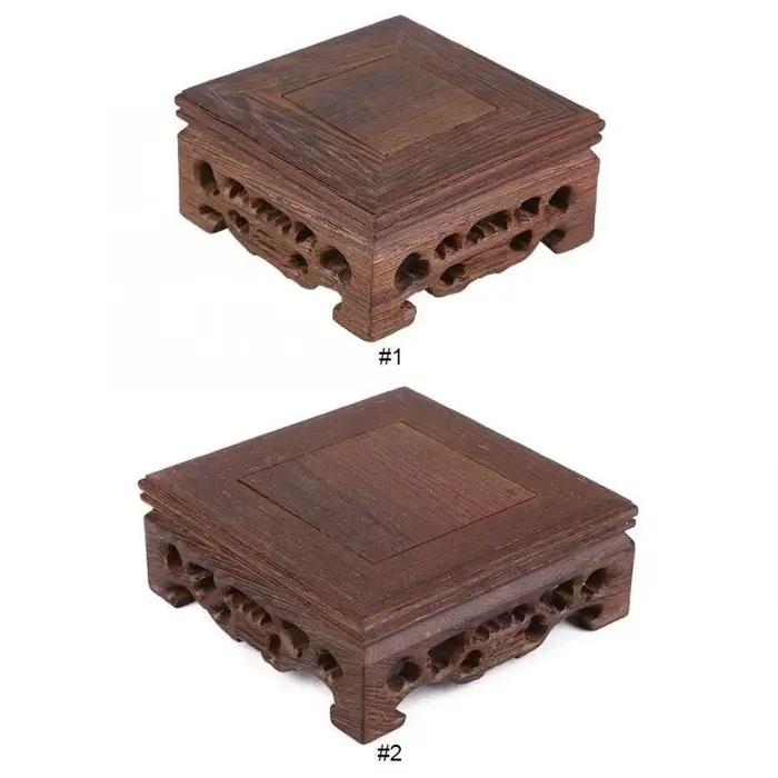 Plateau à thé rétro en bois massif rouge et prune pour décoration et service de thé occasions spéciales