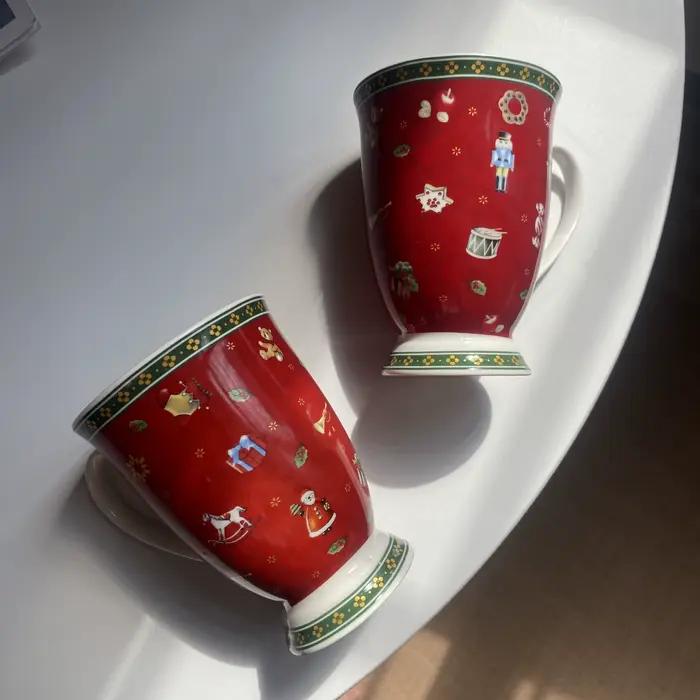 Tasse à eau haute en céramique sur le thème de Noël