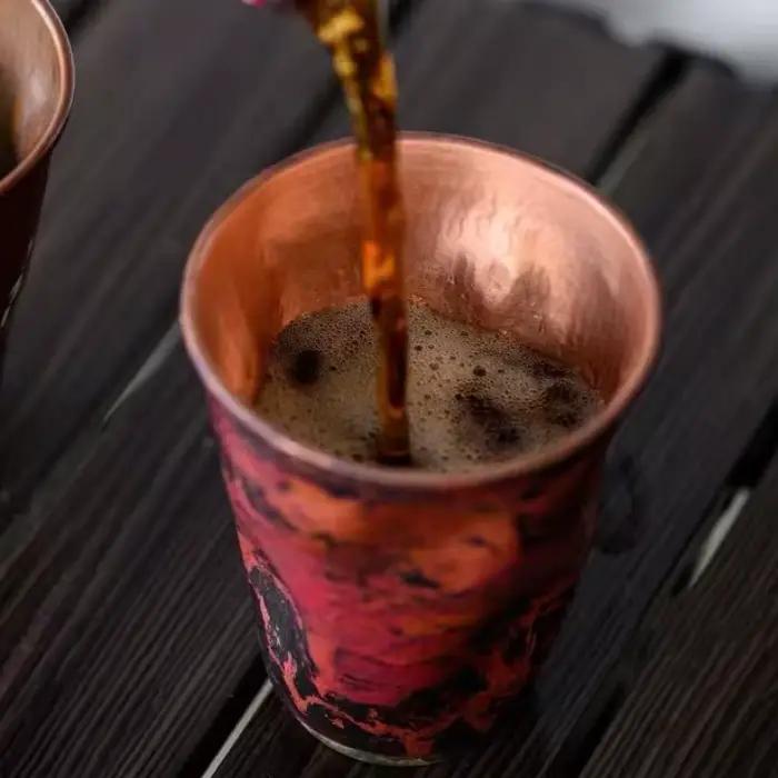 Tasse à café américaine en cuivre pur tasse de boisson de bière rétro pour maison et restaurant occassions spéciales