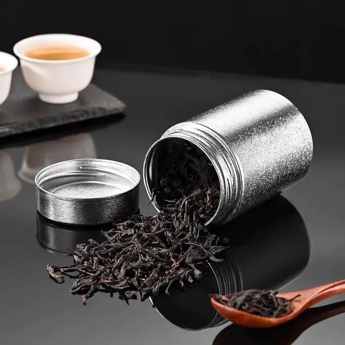 Boîte à thé Portable en Titane Pur Grande Capacité Scellée Résistante à l'Humidité Boîte de Rangement de 260ml pour Thé Maison Voyages Occasions Spéciales