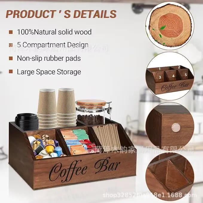 Boîte de rangement à café en bois