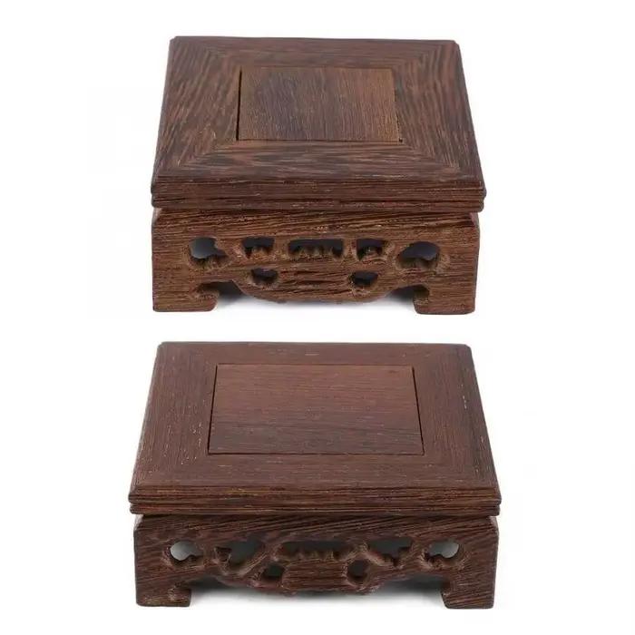 Plateau à thé rétro en bois massif rouge et prune pour décoration et service de thé occasions spéciales