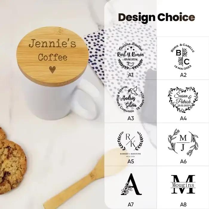 Tasse à café en bambou avec logo personnalisé gratuit
