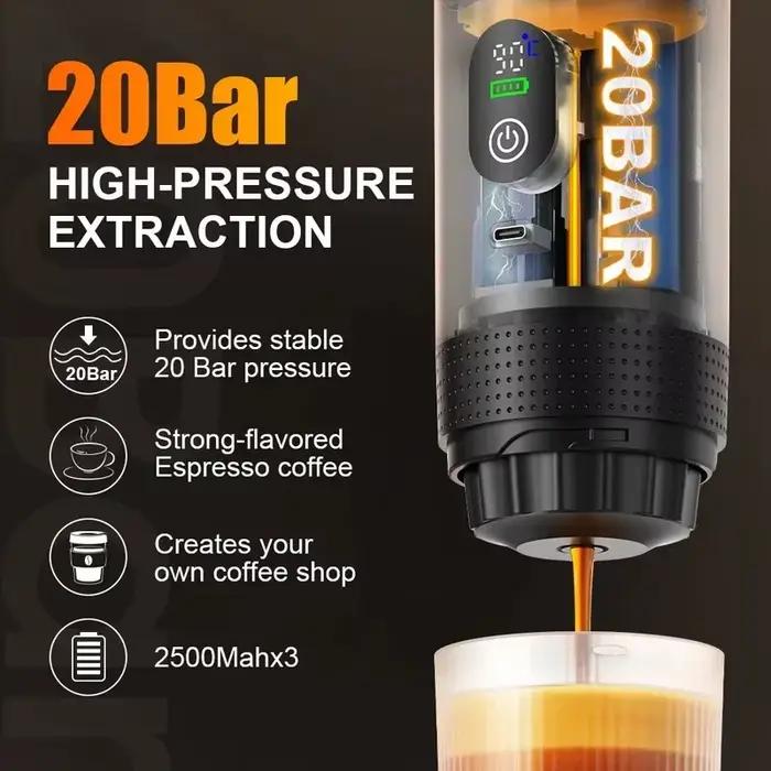 Machine à café expresso portable DENOKIN avec écran numérique