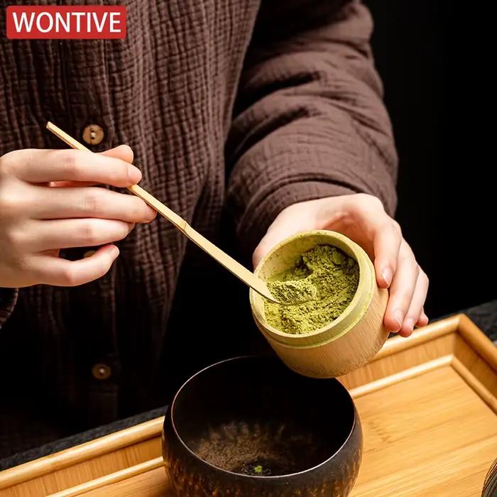 Cuillère à thé chinoise Chashaku traditionnelle à Long manche