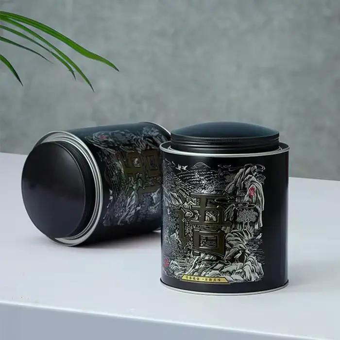 Pot de stockage de thé en fer blanc chinois