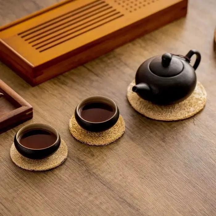 Tapis de tasse à thé en microfibre naturelle pour théière et service à thé Kung Fu, élégant dessous de verre pour maison occasions spéciales