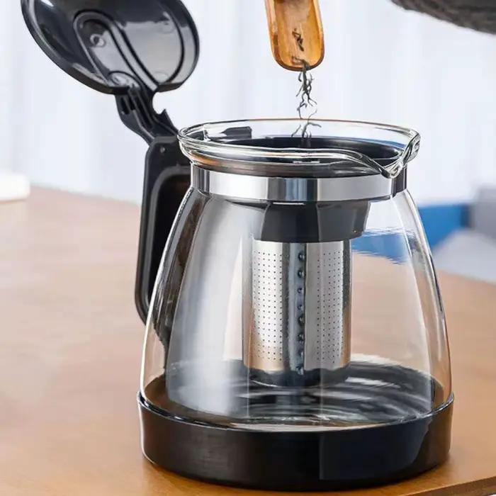 Théière en verre résistante à la chaleur grande capacité avec panier filtrant pour thé Pu-erh Kung Fu chinois occassions spéciales décoration intérieure