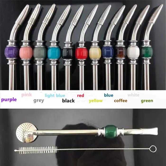 Cuillère à paille à boire en acier inoxydable