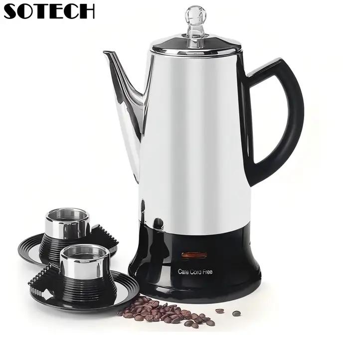 Cafetière électrique, percolateur en acier inoxydable