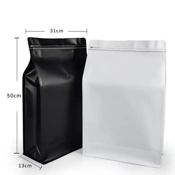 Emballage en aluminium de poudre de grain de café à fermeture éclair refermable de 5kg avec Valve