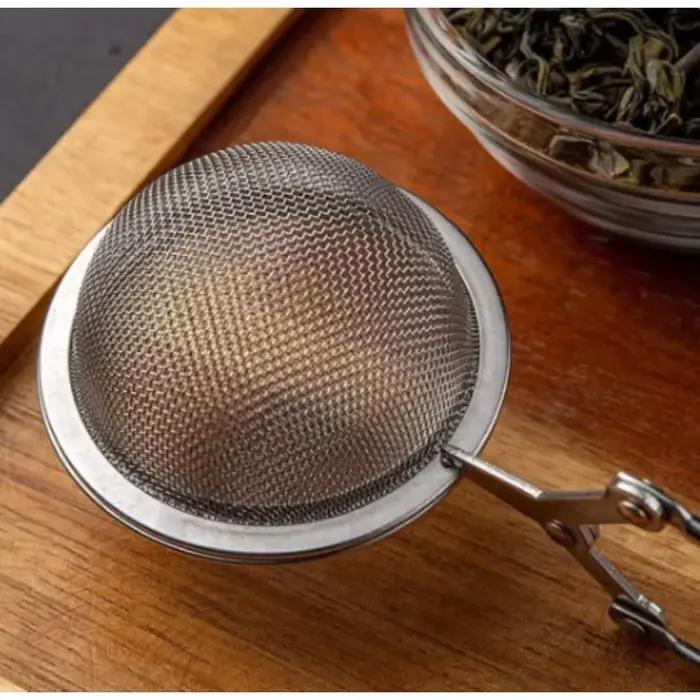 Cuillère en acier inoxydable boule de thé infuseur filtre presser feuilles herbe maille passoire