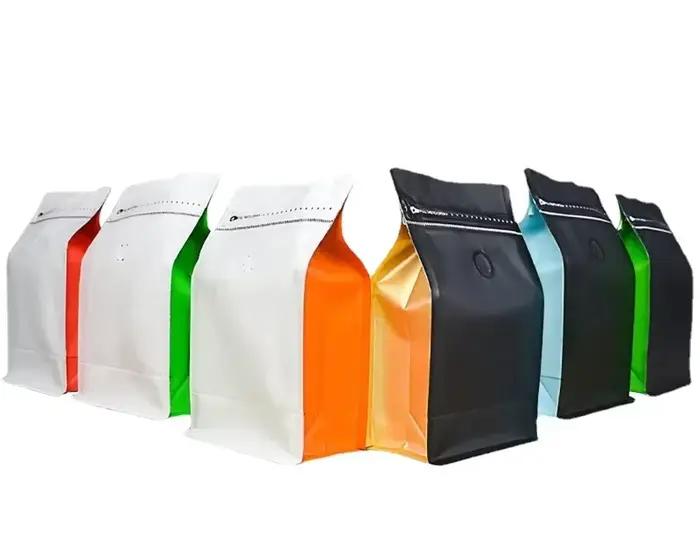 Sacs de rangement de café réutilisables avec valve pour grains de café, thé, épices, herbes, sucre, bonbons - multicolore - idéal pour la maison et les cadeaux