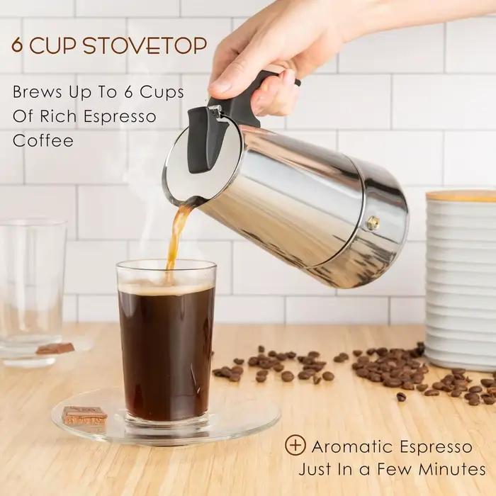 Cafetiere portable en acier inoxydable beige pour expresso latte creation personnalisee usage quotidien et cadeaux speciaux