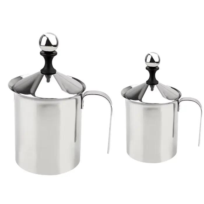 Mousseur à lait manuel 400/800ml acier inoxydable double maille pour café et chocolat chaud à domicile et occasions spéciales